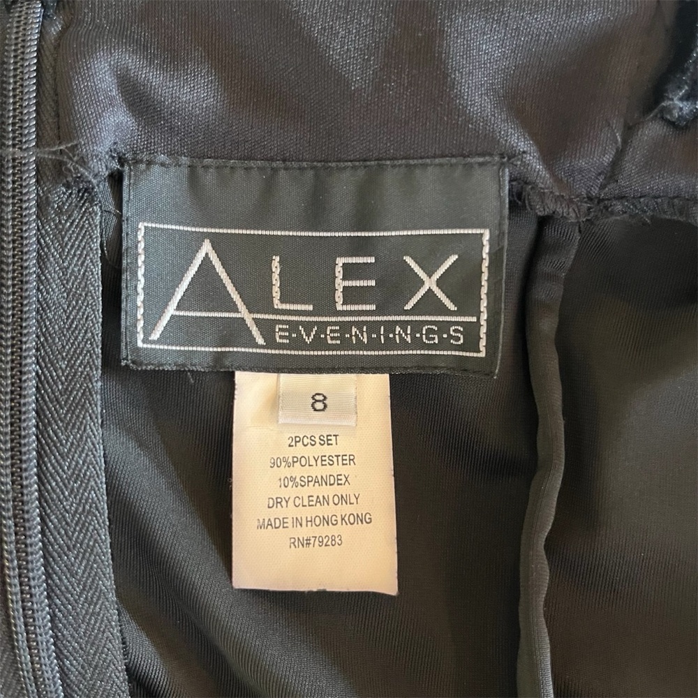 Alex Evenings Black Velvet Dress - Gem